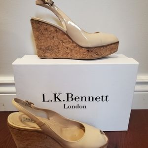 L.K. Bennett off white Rosie wedge - size 8
